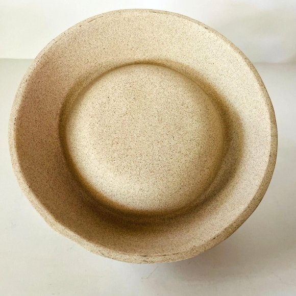 Yommy Bowl # 1 Ceramic Pet Food Dish with Fish Motif Beige White NWOT 6.75" D - Picture 3 of 6